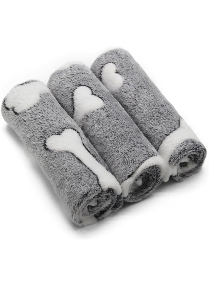 Puppy Blankets Super Soft Warm Sleep Mat Grey Cute Print Blanket Fluffy Fleece Pet Blanket Flannel Throw Dog Blankets for Small Dogs Puppy Dogs Fluffy Cats,Bone-Large - Image 1